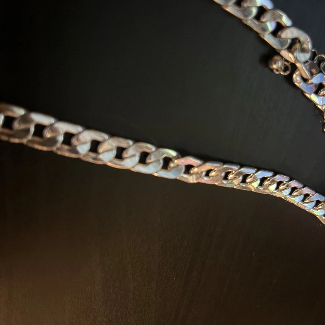 Chunky silverfärgat kedjehalsband - 2