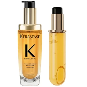 Kérastase Elixir Ultime olja 75ml + 75ml refill  - En full flaska + refill på köpet. Endast testad en gång passade inte mitt hår. 75ml plus en refill på 75ml