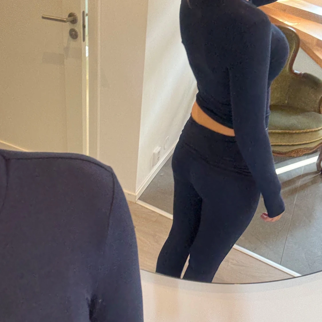 Mörkblått yoga pants sett 