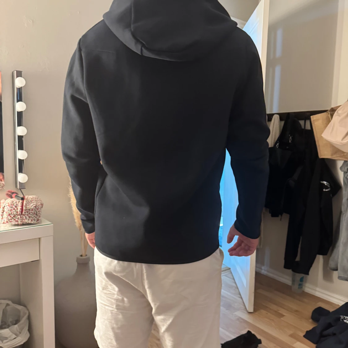 Svart Nike tech hoodie med dragkedja - 3