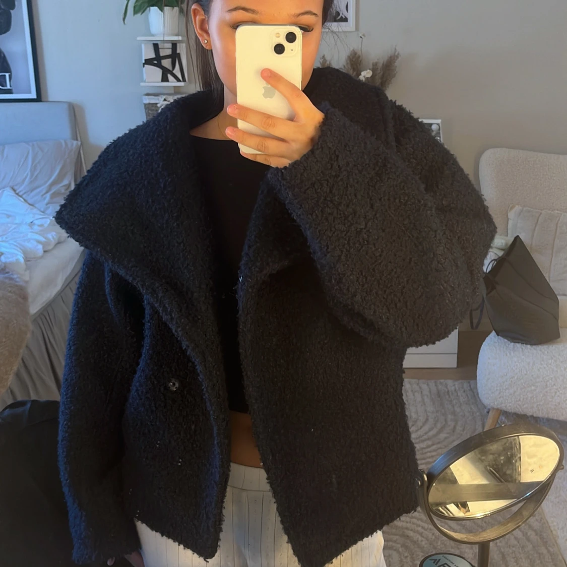 Mörkblå teddyjacka