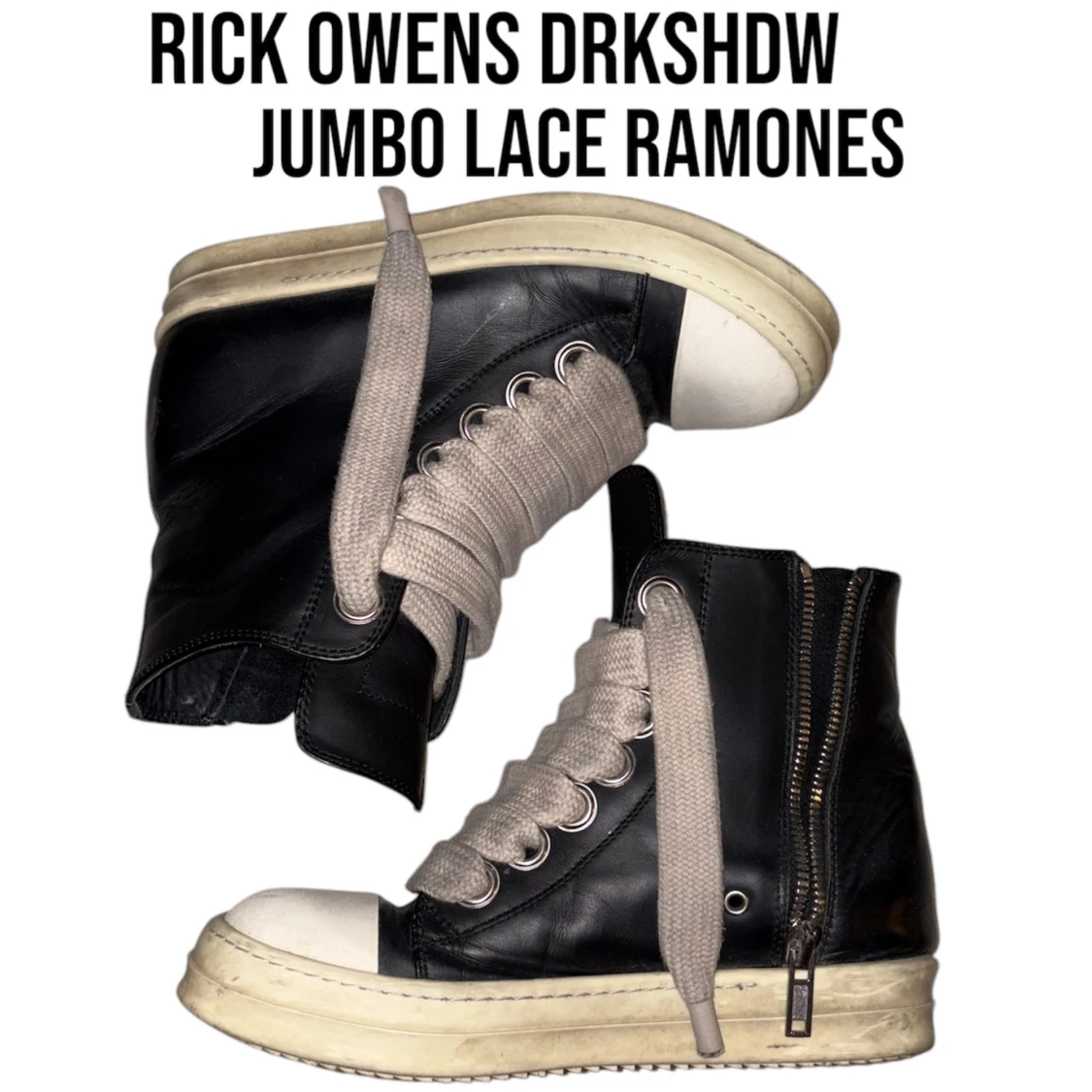 RICK OWENS DRKSHDW REAL LEATHER JUMBO LACE RAMONES