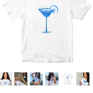 T-shirt med drink - Jättefin tröja nästan helt oanvänd och perfekt till sommaren. Nypris 250kr