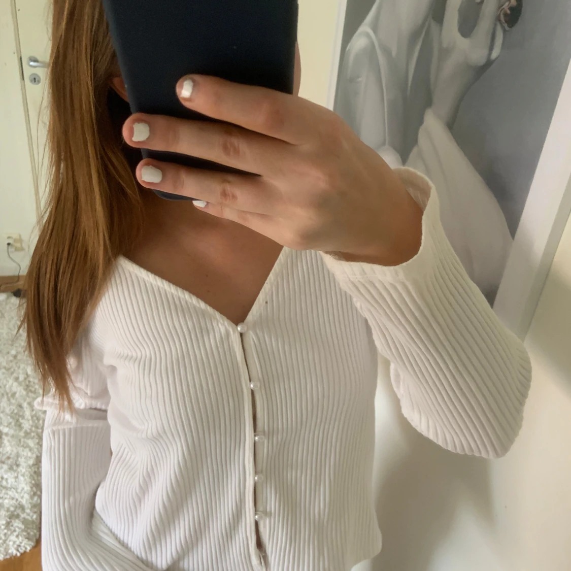 Vit ribbad kofta - 2