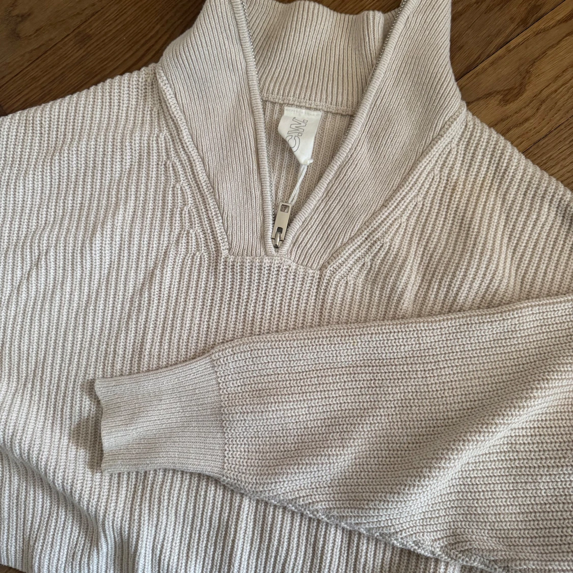 Beige zip tröja med dragkedja från Carin wester - 3