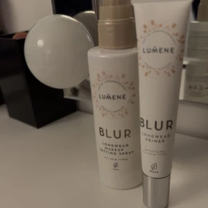 Lumene Blur Longwear Primer och Setting Spray - Testade typ en två gånger. Primer för 100kr och setting spray för 80kr, eller båda för 150. Dom kostar lite olika på olika ställen men ca 139kr/st. Primern innehåller 20ml och sprayen 100ml.