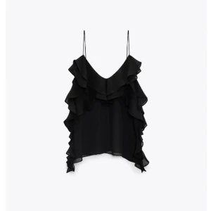 Zara volangtopp - Linne/festtopp med volanger från zara!! Så fin och i nyskick