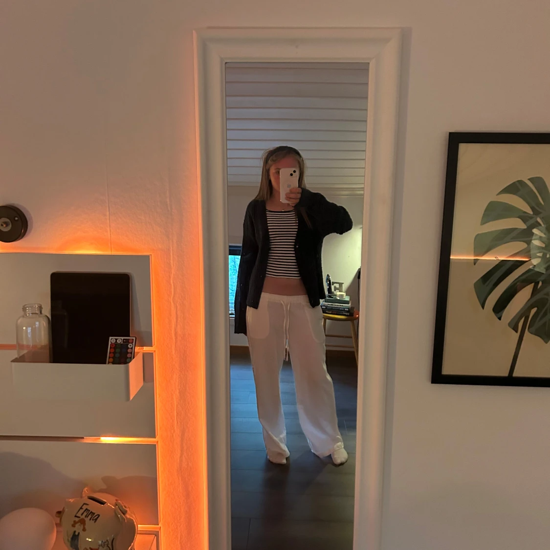 Mörkblå ribbad kofta från KappAhl - 2