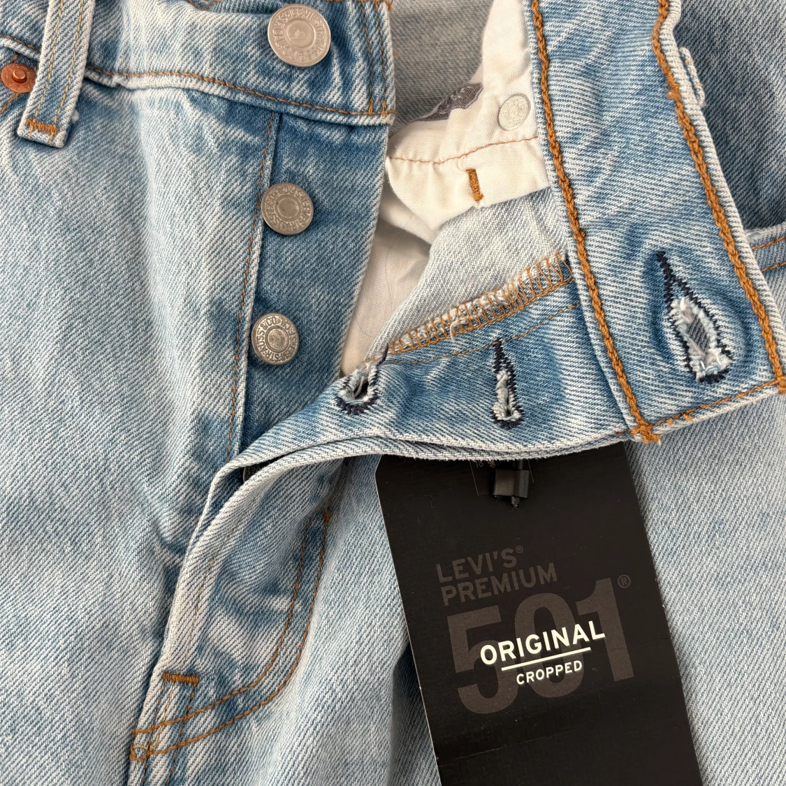 Levi's 501 Cropped jeans med logoband - 2