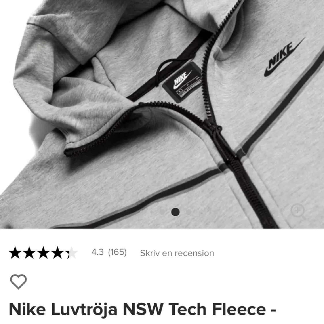 Grå hoodie från Nike med dragkedja - 1