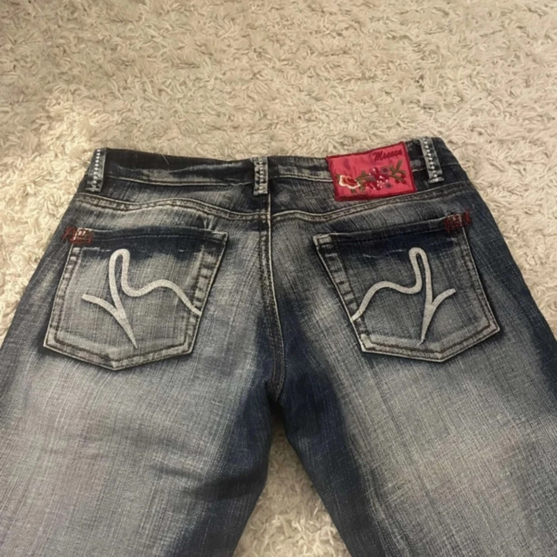 Mörkblå bootcut jeans - 2