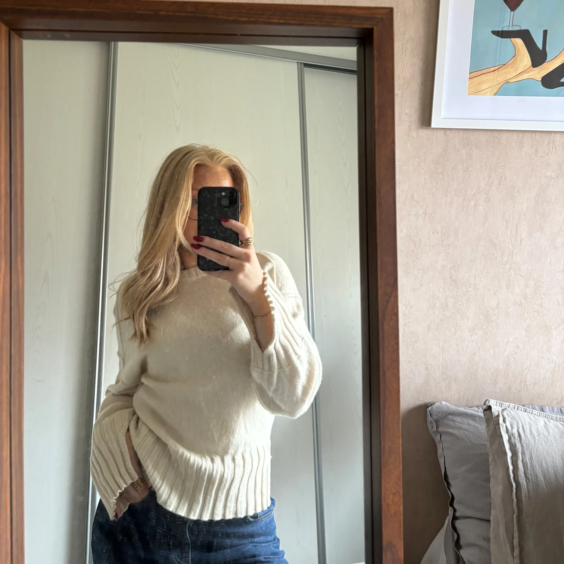 Vit stickad Arket tröja