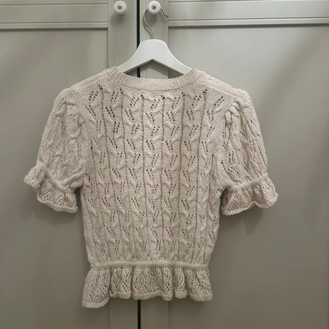 Vit stickad topp från Zara