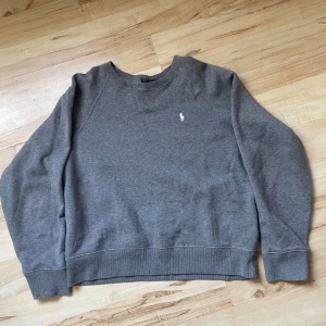 Grå sweatshirt från Polo Ralph Lauren - Säljer en klassisk grå sweatshirt från Polo Ralph Lauren med det ikoniska broderade logotypen på bröstet. Tröjan har en rund hals och långa ärmar, perfekt för en avslappnad stil. Passar bra till både jeans och chinos. Skicka ett meddelande vid intresse! Skicka gärna prisförslag!