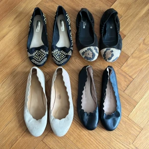 Ballerinaskor - Fyra par ballerinaskor i storlek 38. Blandade märken och passform. Köp alla för 500kr eller ett par för 150kr 