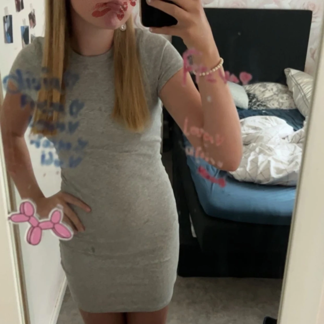 grå medel lång klänning 🙏🏼