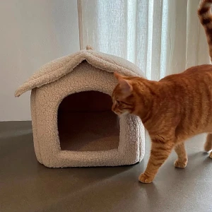 Katt och hund bädd - Säljer då den inte kommer till användning! Superfin och mysig koja i mjukt teddy material. Min katt på 6kg får plats i den utan problem. Passar till katter eller mindre hundar! Nypris 799kr 🌸