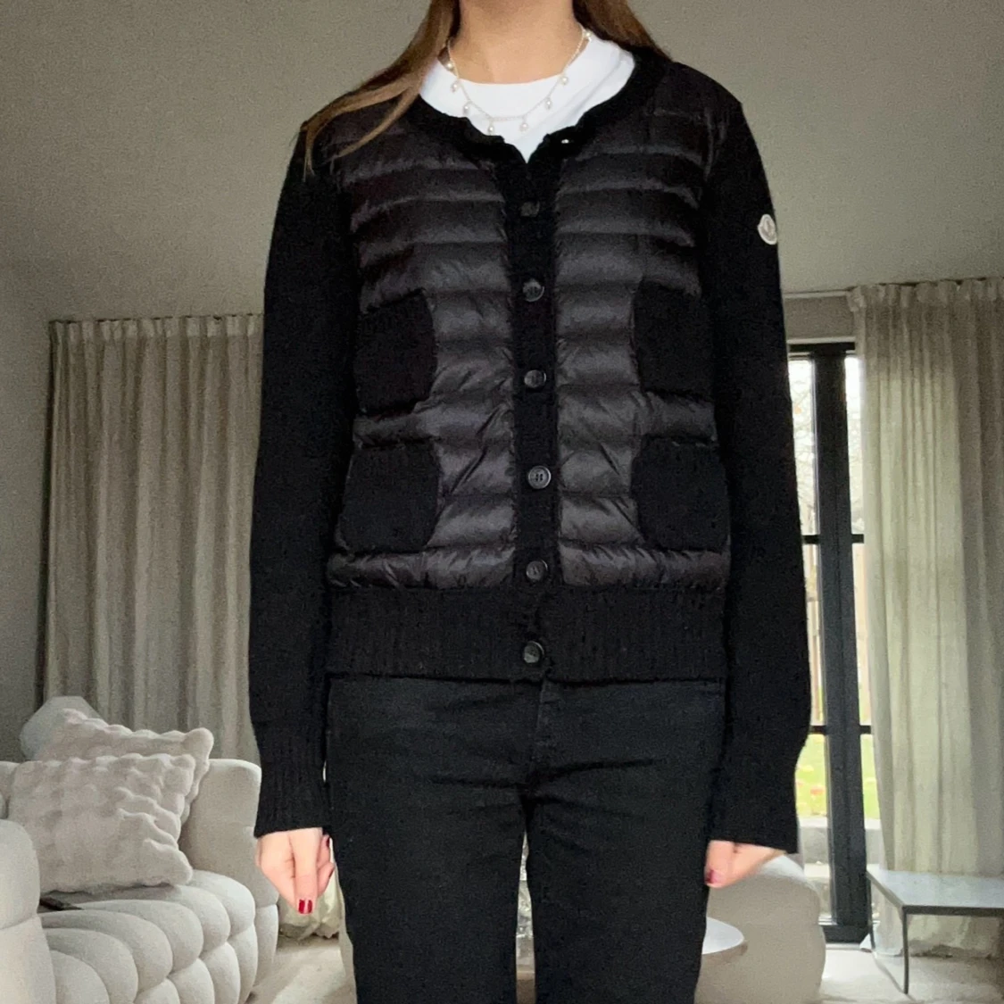 Svart cardigan jacka från Moncler
