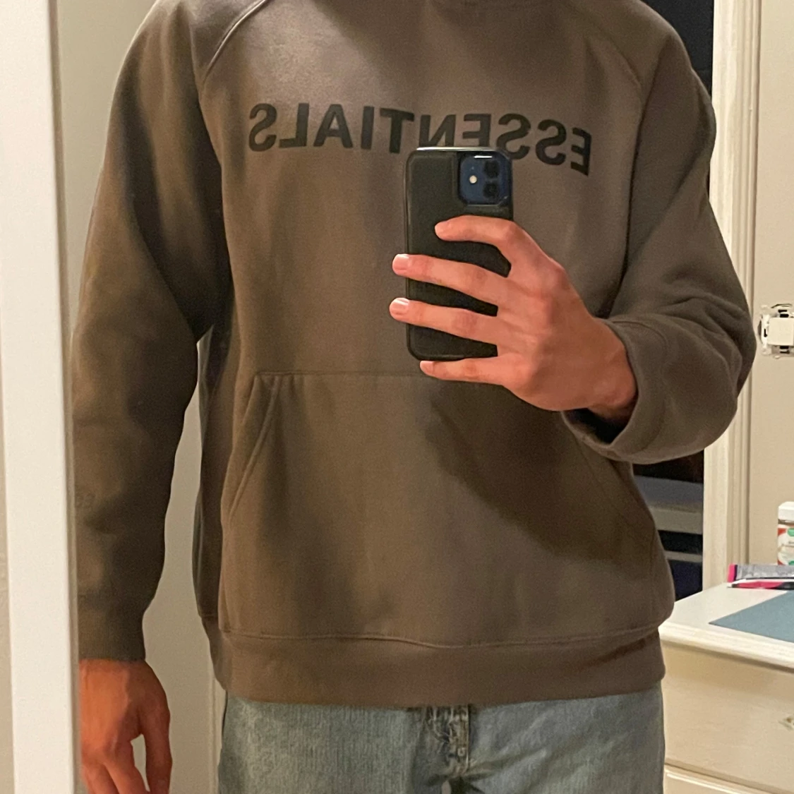 Beige Essentials hoodie - 1