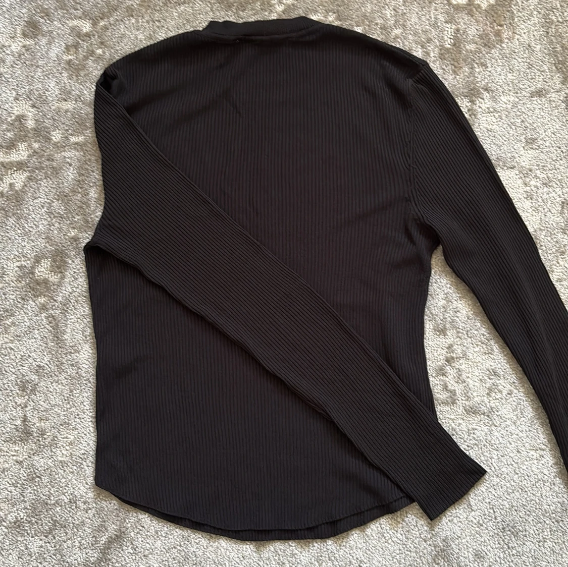 Svart ribbad långärmad tröja Zara - 1