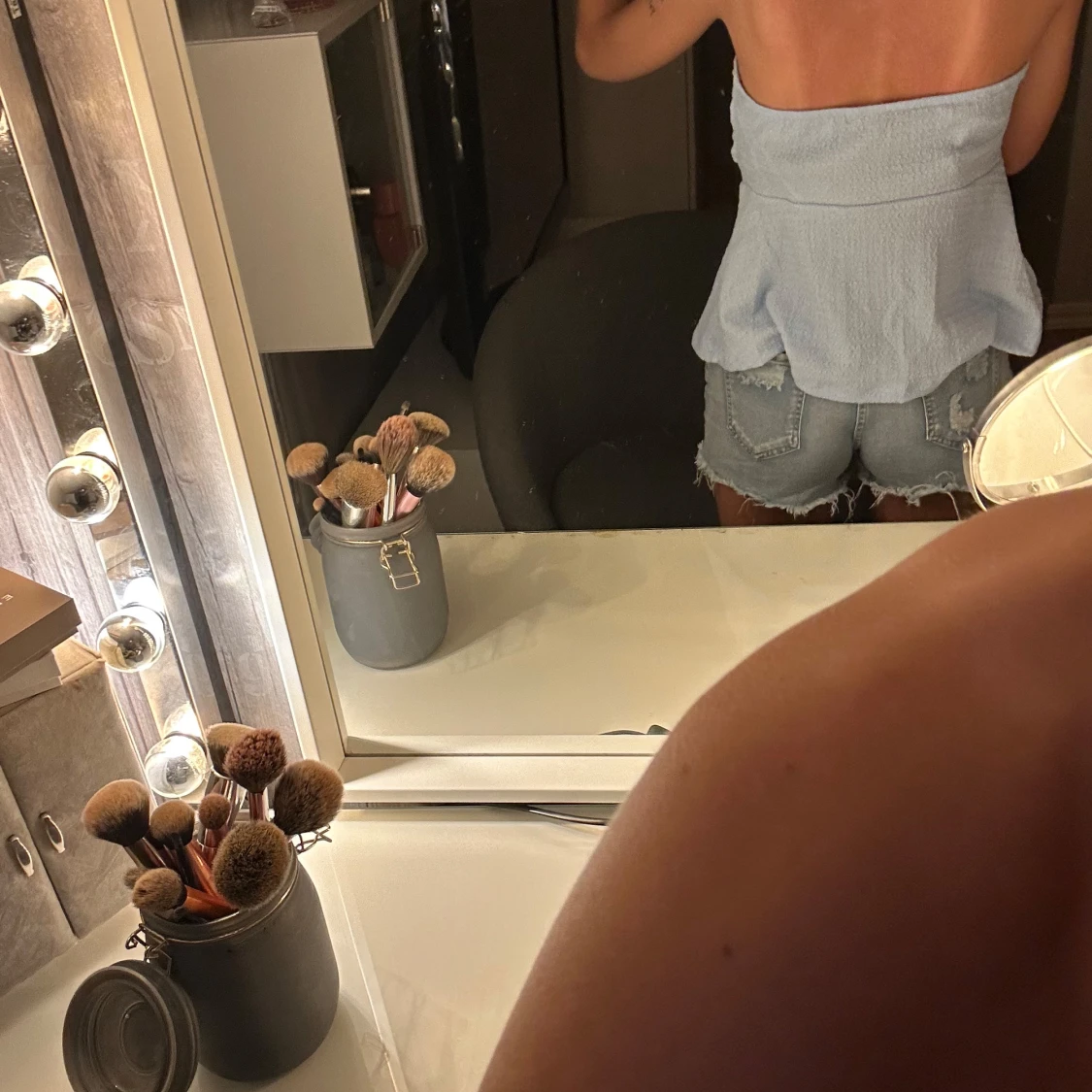 Ljusblå bandeau tubtopp - 1