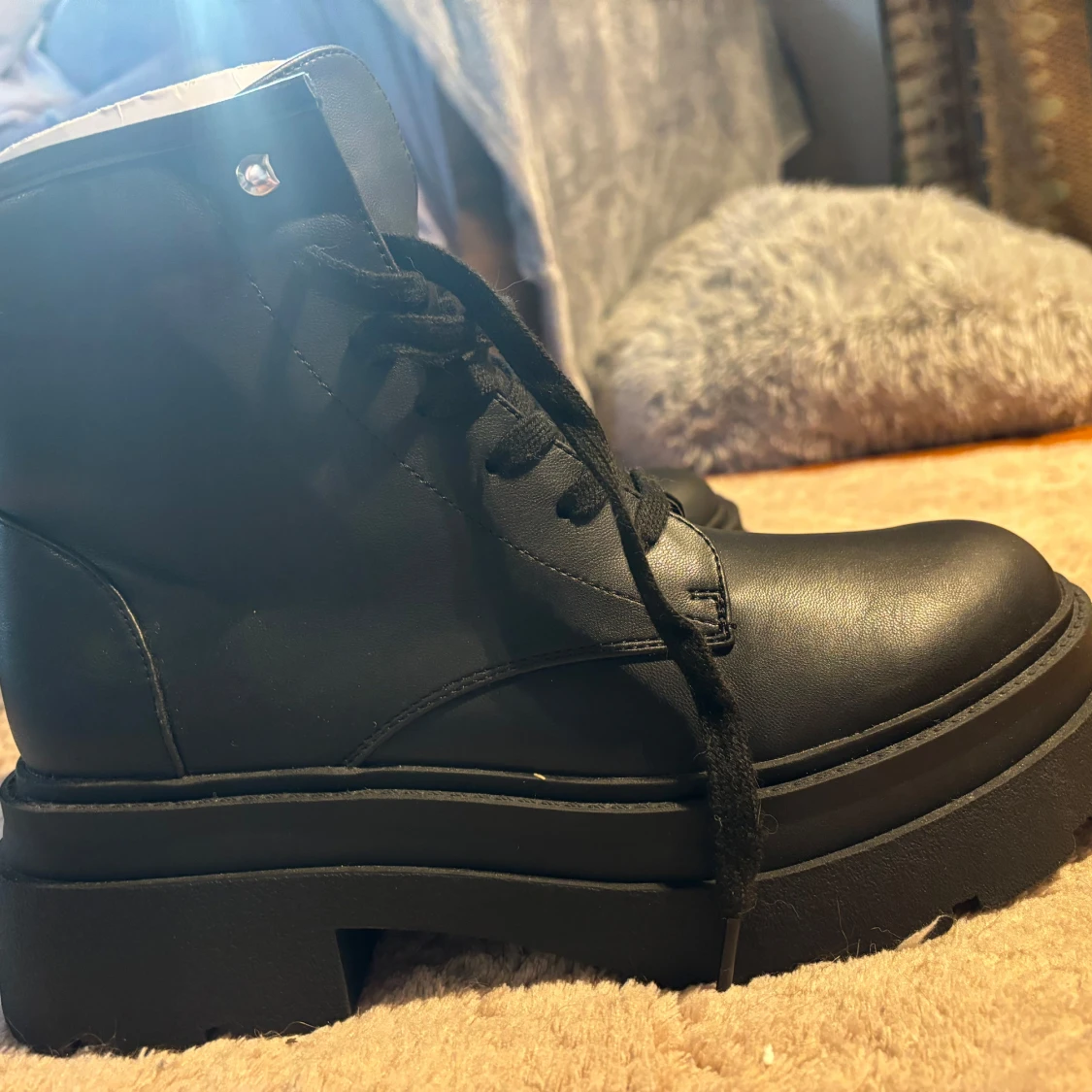 Chunky boots med snörning - 1