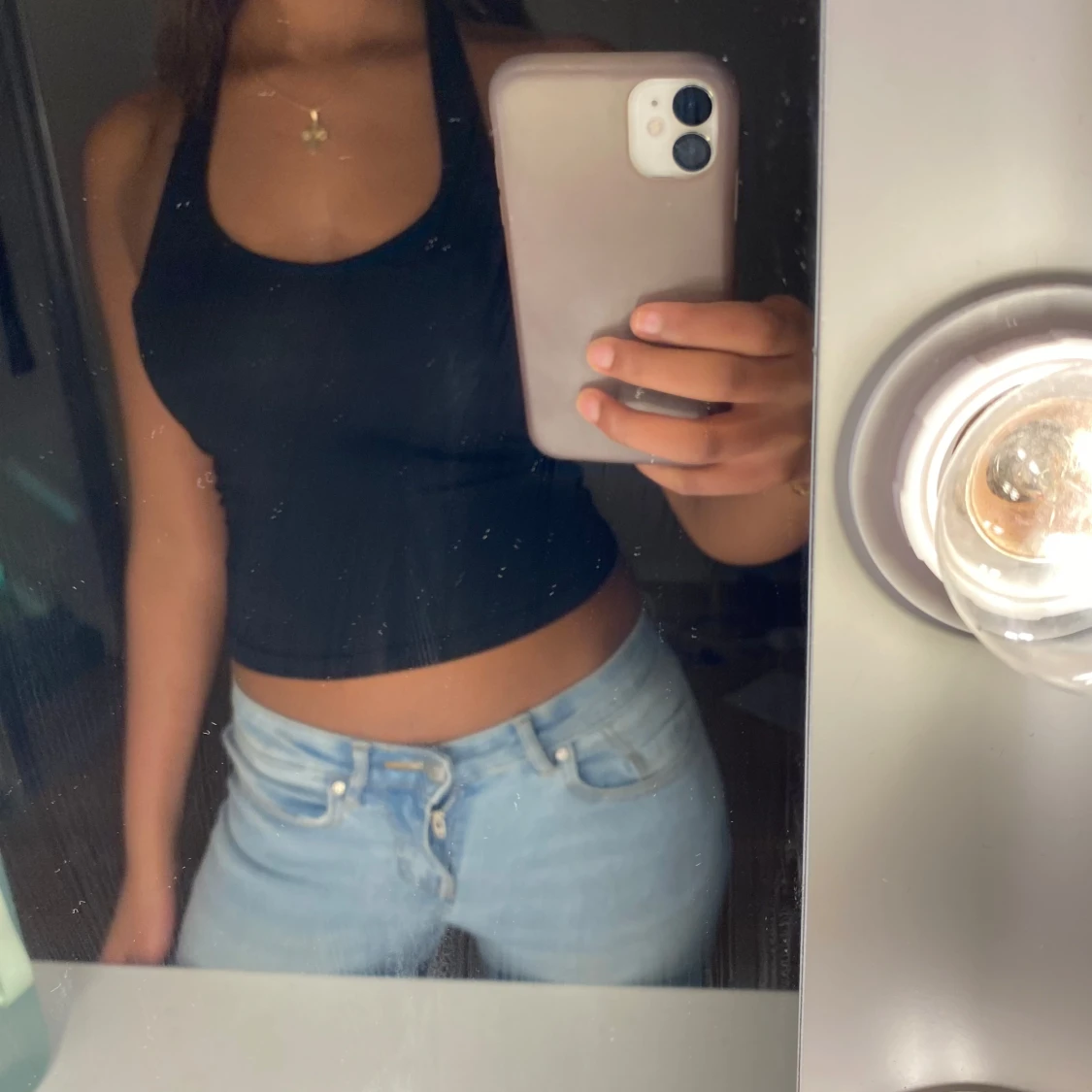 Svart halterneck linne - 1