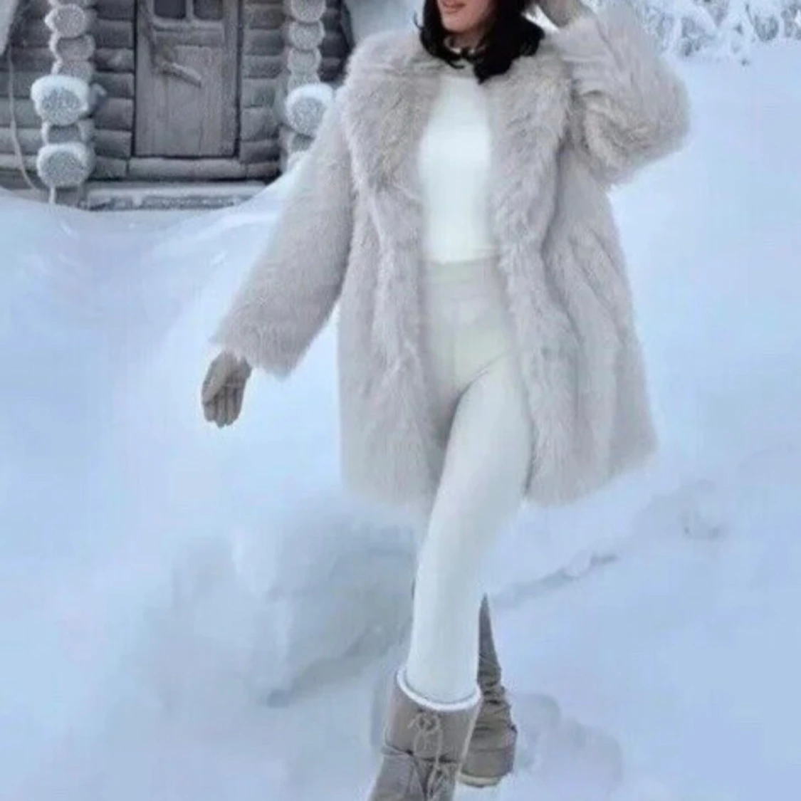 ZARA Faux Fur Coat Fuskpäls Jacka 6318/242/712