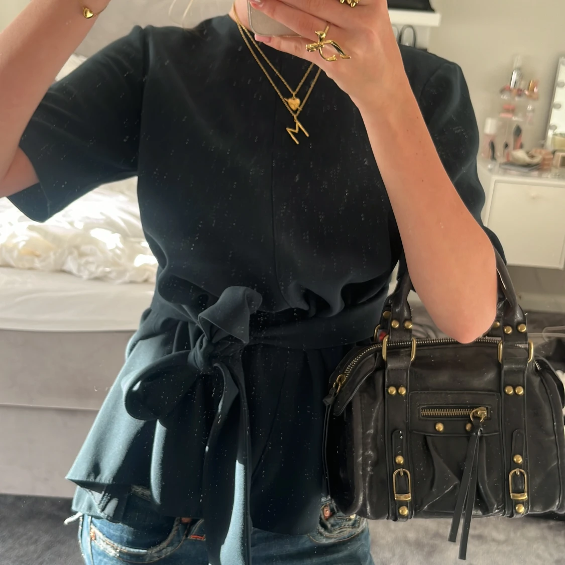 Blus med knytband - 2