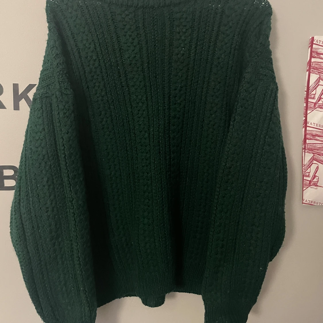 Mörkgrön stickad tröja - 1