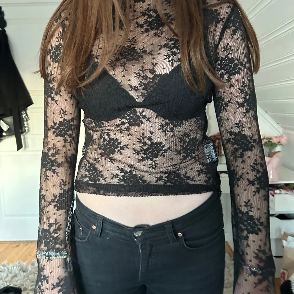 Svart spets topp - 2