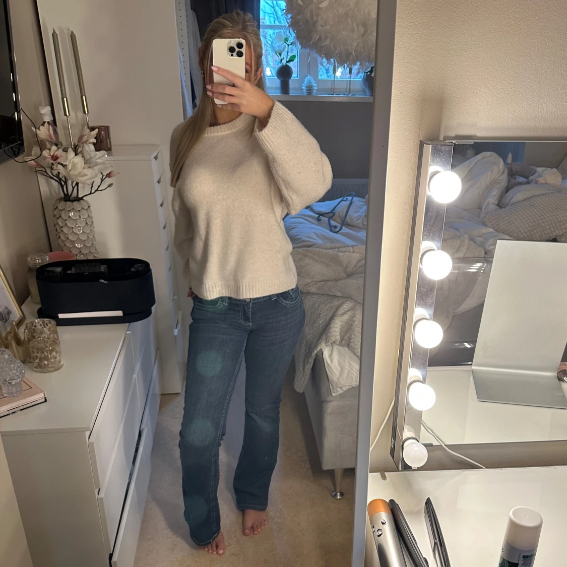 Blå bootcut jeans - 2