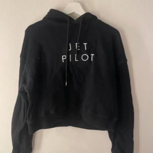 Svart hoodie  - Säljer en svart hoodie från Jet Pilot med text på bröstet. Ska flytta snart så vill gärna bli av med allt så fort som möjligt (pris kan diskuteras)💕