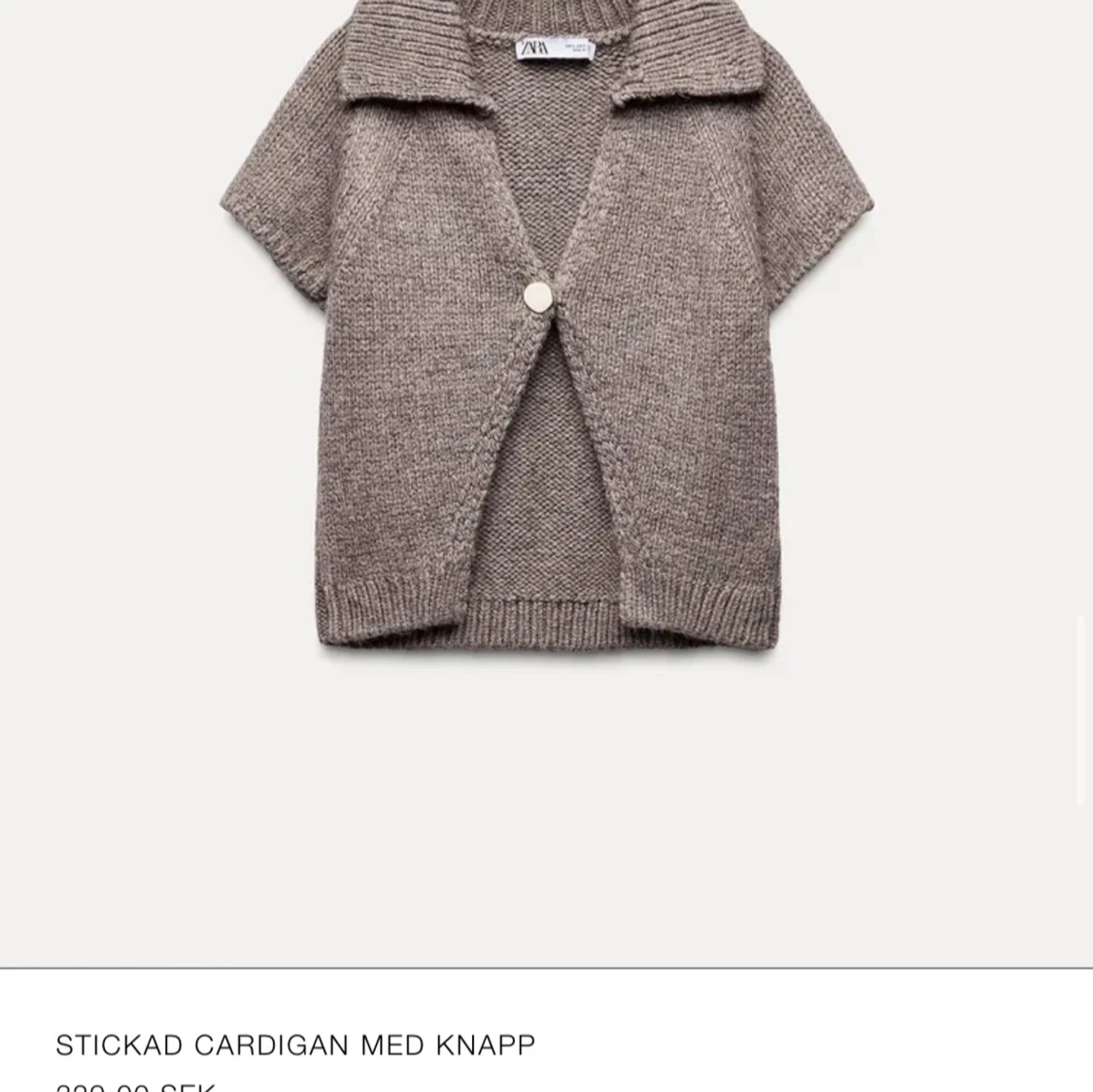Beige stickad kofta från Zara