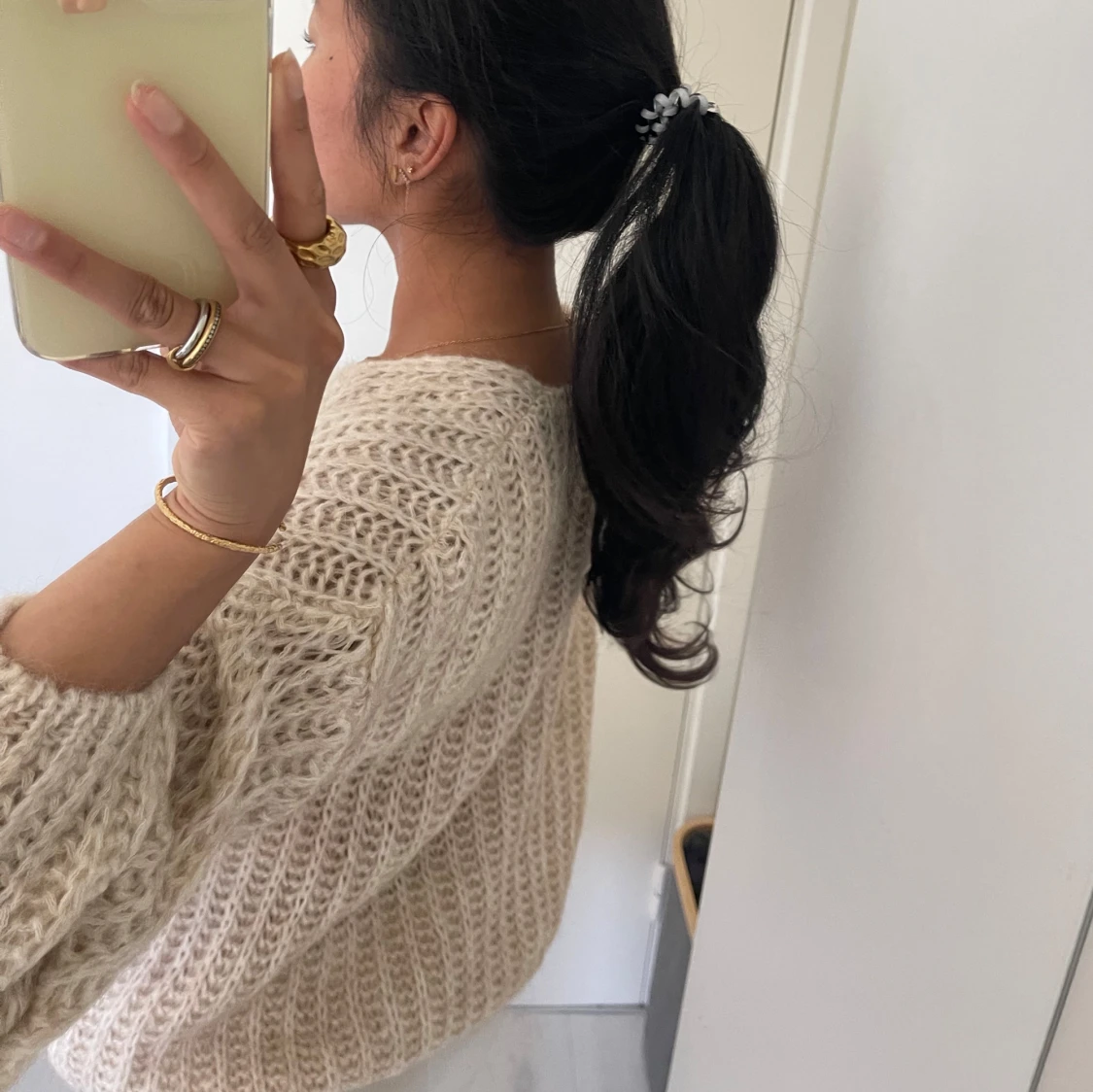 Beige stickad tröja - 1