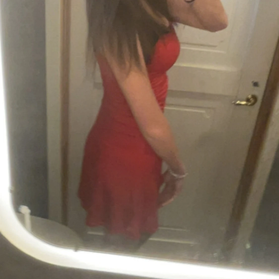 Röd tight kortklänning - 2