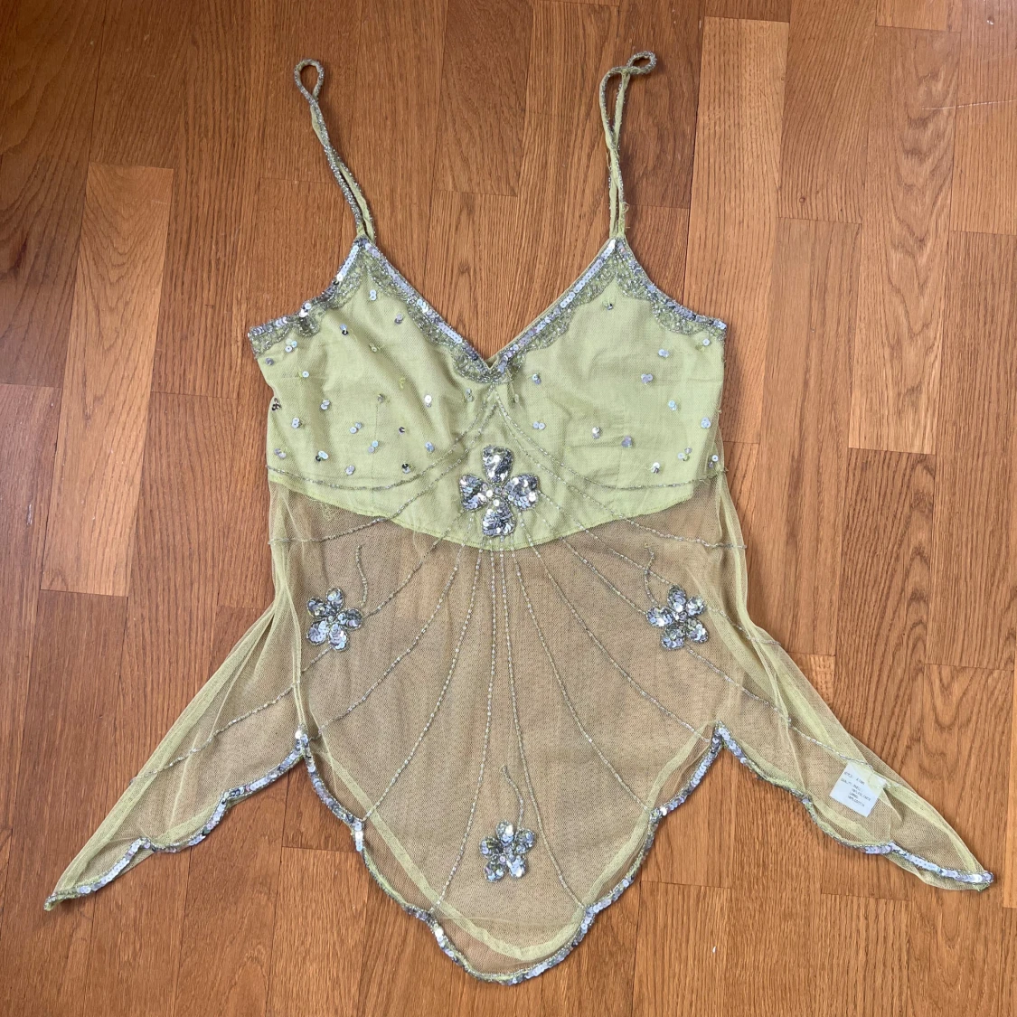 Grön mesh topp med paljetter Saint Tropez