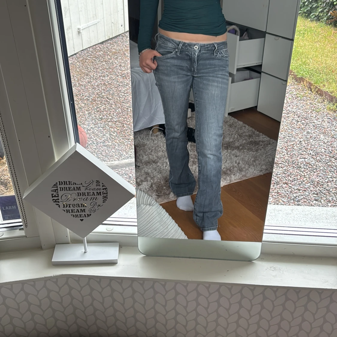 Grå bootcut jeans från pepe - 2