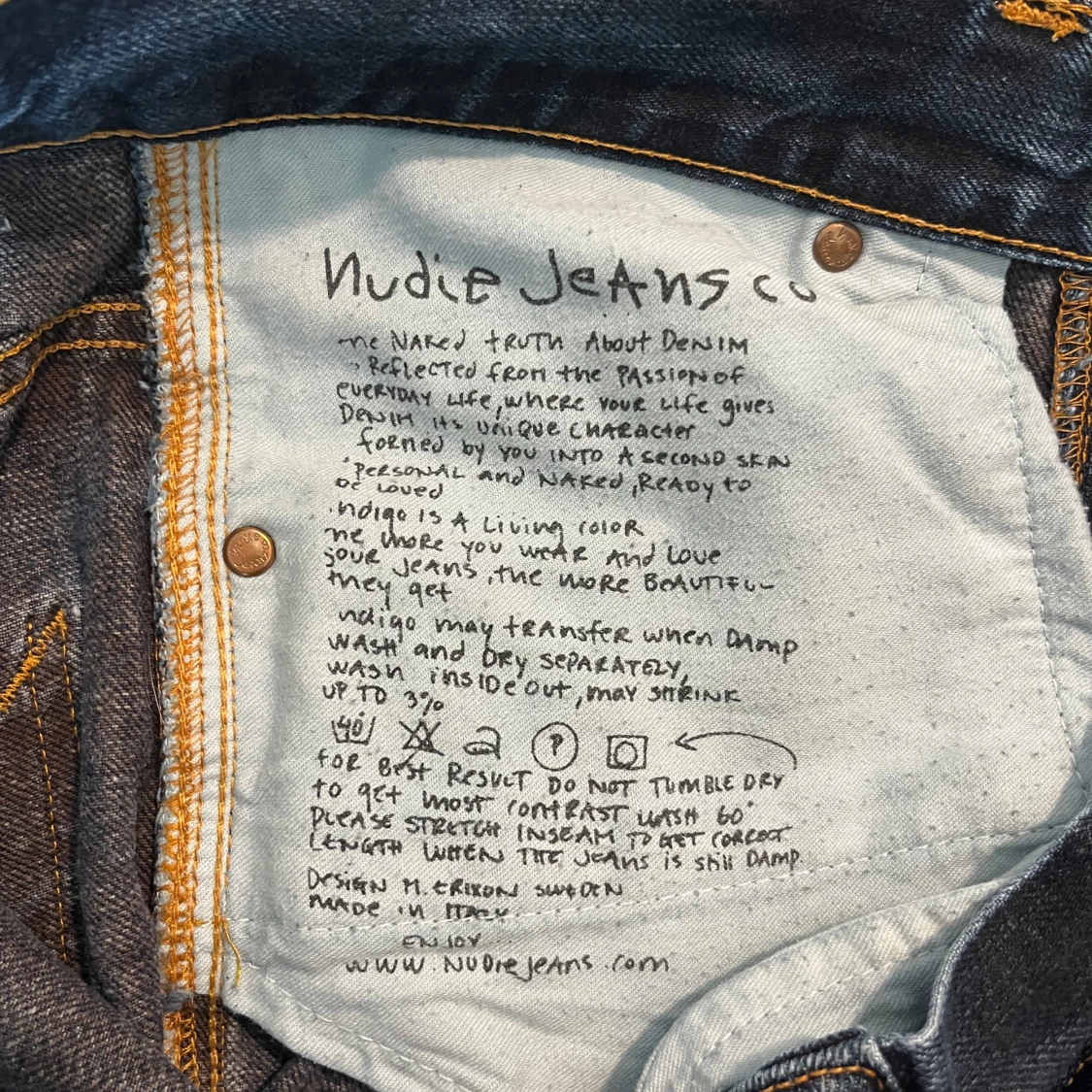 Mörkblå lågmidjade jeans från Nudie Jeans W31 L32 - 2