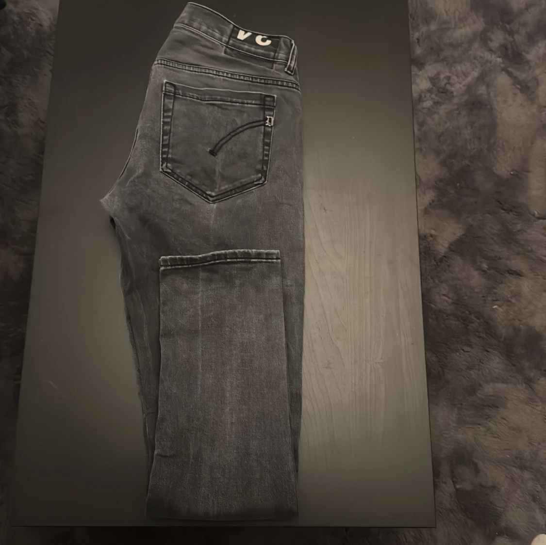 Grå slim fit jeans från don dup, stl 34 - 1