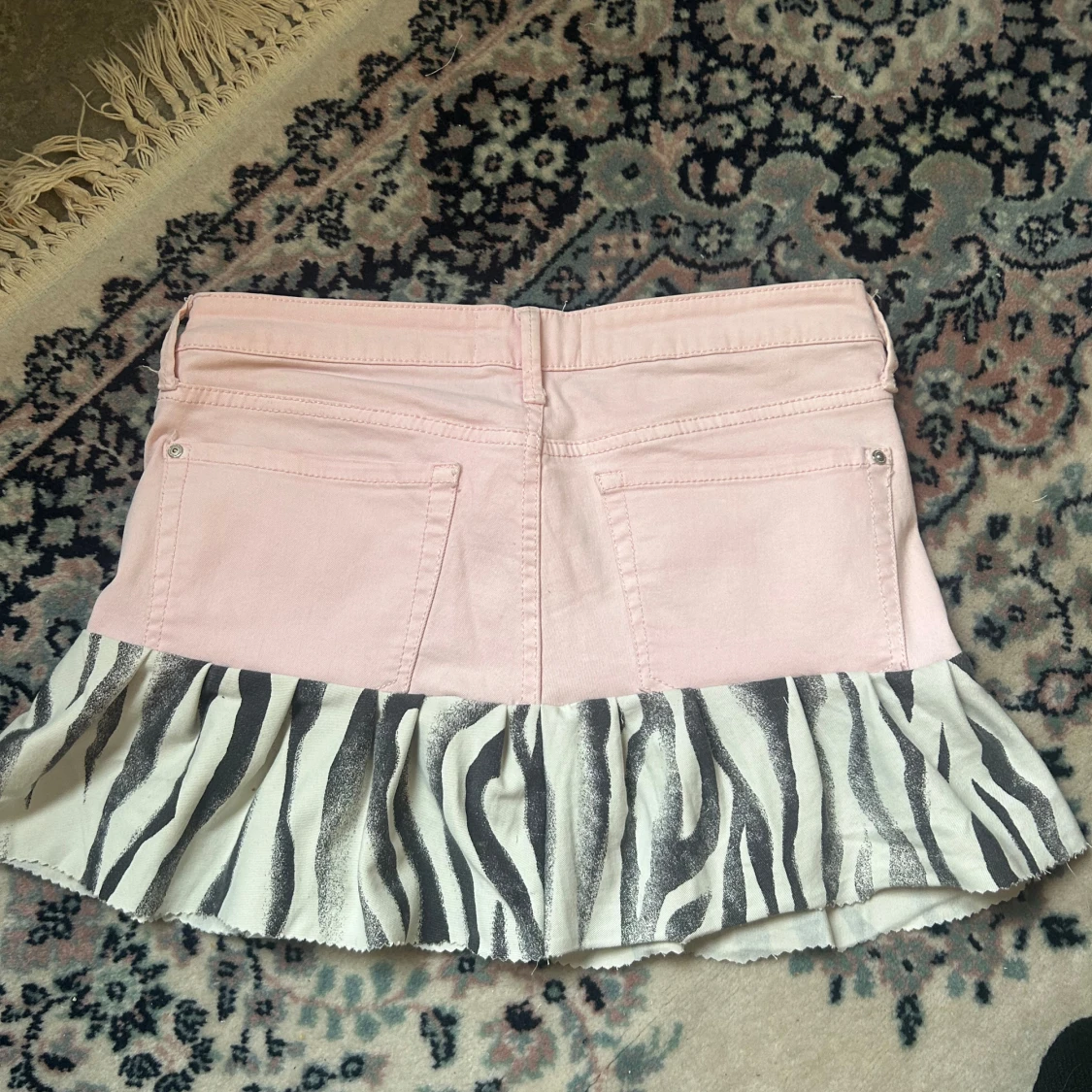 Snygg unik volang jeans kjol zebra - 1