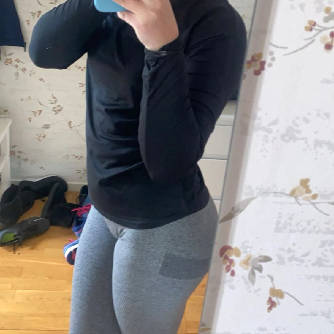 Grå ribbade träningstights från Gymshark - 1