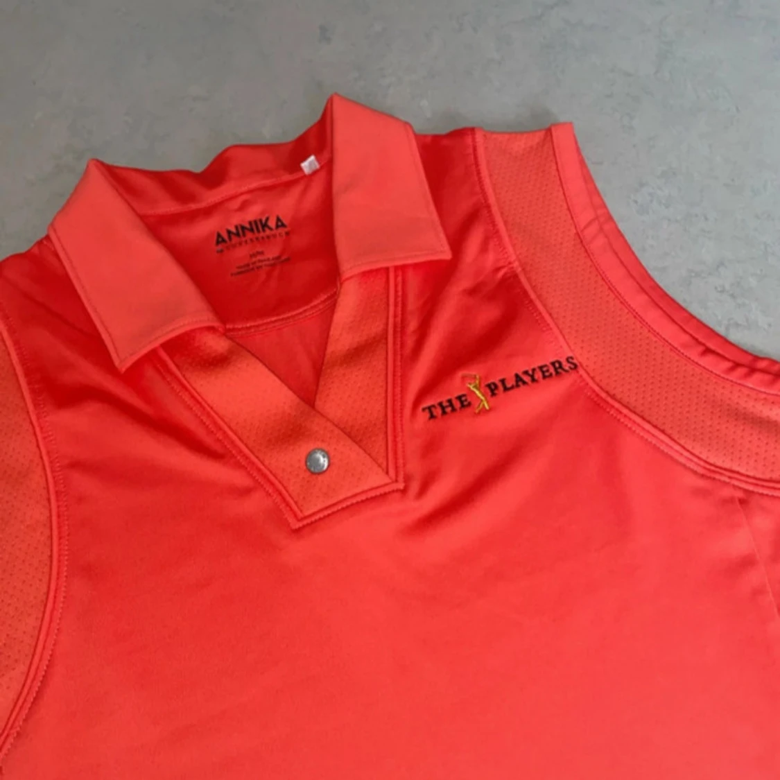Skrik Korall Färgad Golf Tröja Utan Ärmar - 2