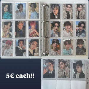 enhypen photocards - säljer mina enhypen pcs!! alla är i mycket bra skick, vid intresse kontakta mig 💞 packar med sleeve, toploader och kommer med freebies!! de som köper fler pcs kommer att prioriteras <3 1€ = 12kr!! jag är inte ansvarig för postens slarv!!