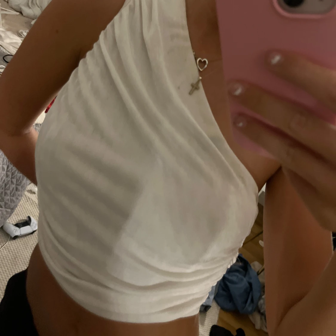 Vit one shoulder croppad topp - 1