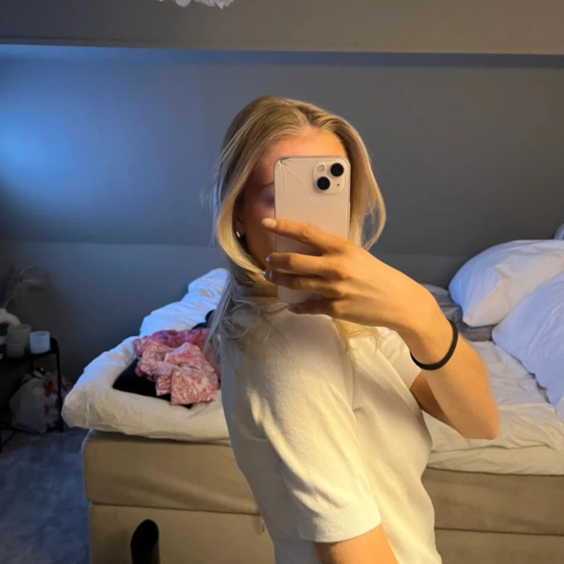 Vit stickad kortärmad tröja från Zara - 2