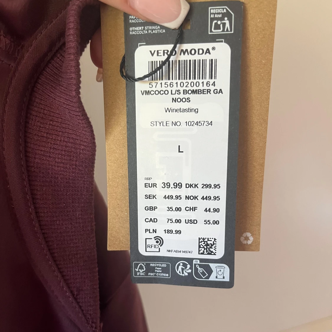 Vinröd bomberjacka - 3
