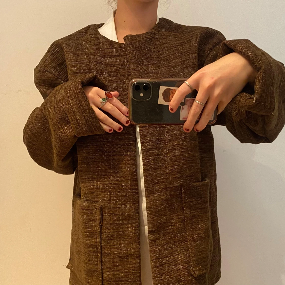 Brun oversized jacka