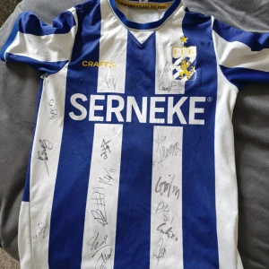 IFK tröja (INTRESSEKOLL) - En IFK tröja med nästa alla signaturer från 2024(INTRESSEKOLL). Skicka gärna pris förslag så får jag veta😁