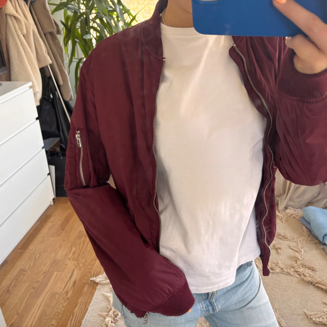 Vinröd bomberjacka! - 1